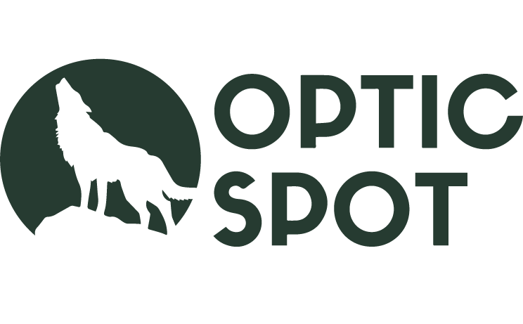 OpticSpot veikala logo, zaļā krāsā
