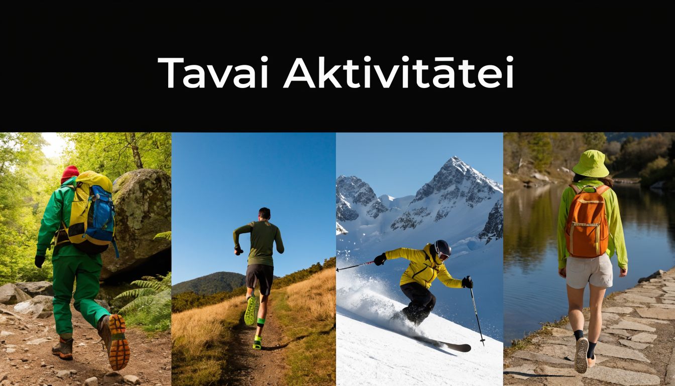 Cilvēki nodarbojas ar dažādām āra aktivitātēm, piemēram, pārgājieniem, skriešanu, slēpošanu un pastaigām brīvā dabā.