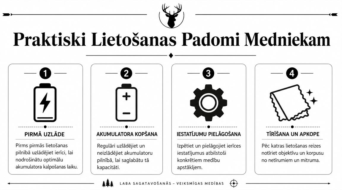 Četri praktiski padomi medniekiem par elektronisko ierīču lietošanu un kopšanu labākai medību pieredzei.